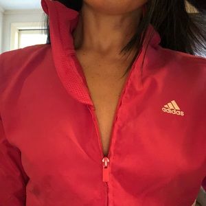 Adidas hot pink windbreaker